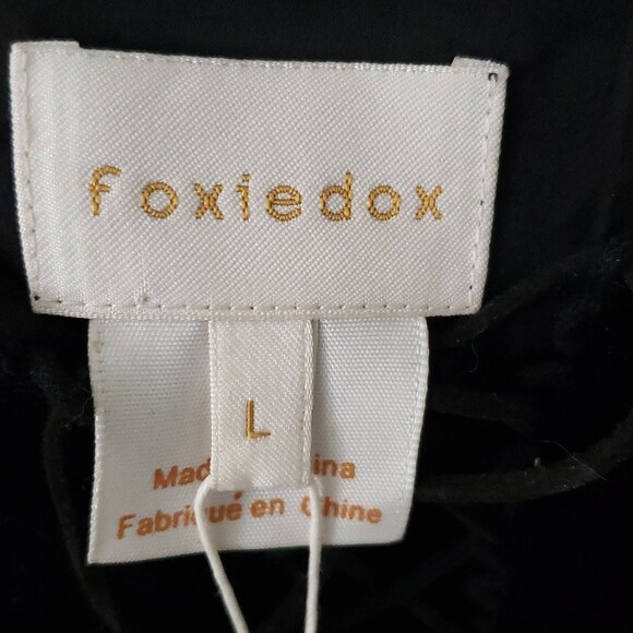 Foxiedox Lace Velvet Sheath Dress Black Sz L - Picture 6 of 10